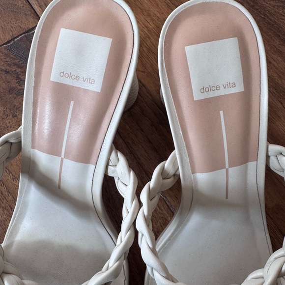 Dolce Vita White Braided Double-Strap Heels - Picture 3 of 3